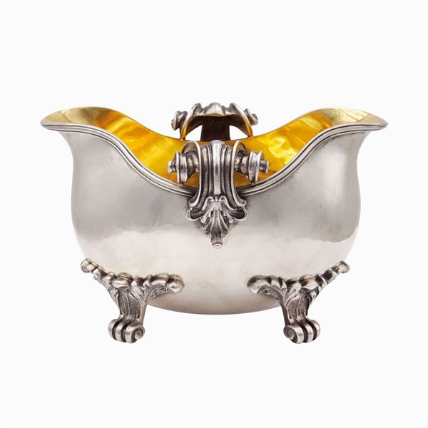 Salsiera in argento con interno in vermeil
