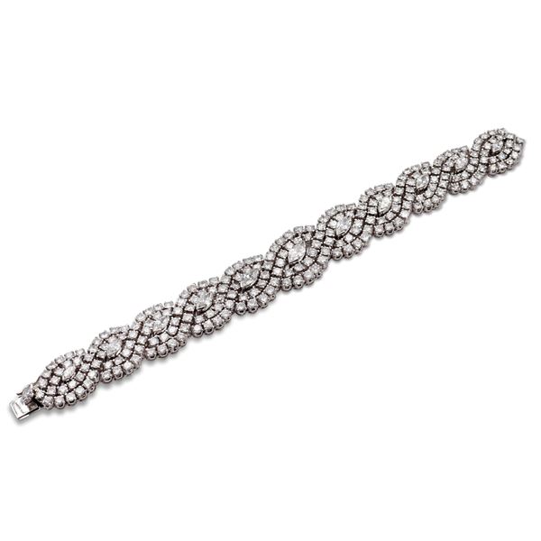 18kt white gold and diamond bracelet  (1950/60s)  - Auction FINE SILVER & THE ART OF THE TABLE - III - Colasanti Casa d'Aste