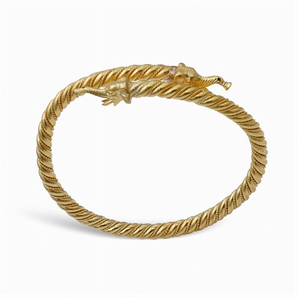 Bracciale a manetta in oro giallo 22kt