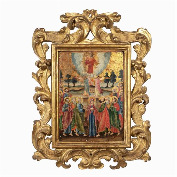 Icon depicting "The Ascension of Christ"
