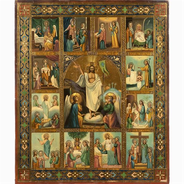 Icon depicting "The twelve feasts"