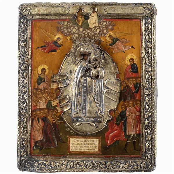 Icon depicting "Madonna with Child and Saints"