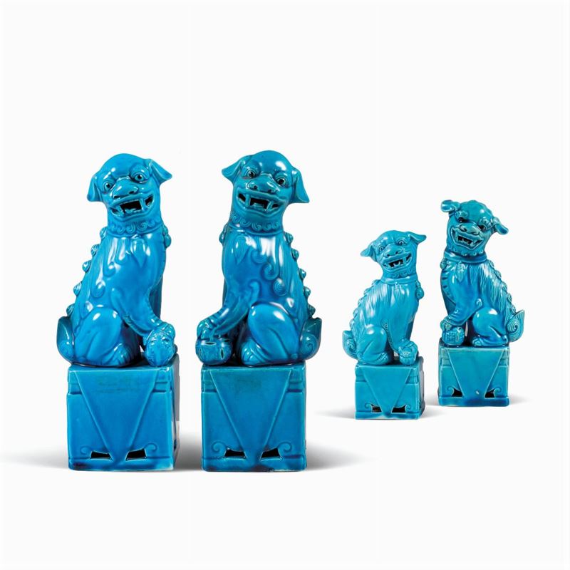 Quattro Sculture in Terracotta Invetriata