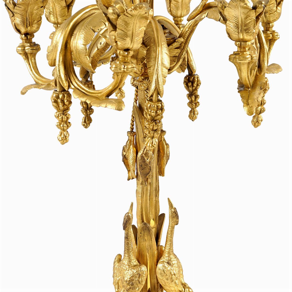 Giuseppe Succi - Coppia di Candelabri in Bronzo Dorato a 6 Luci