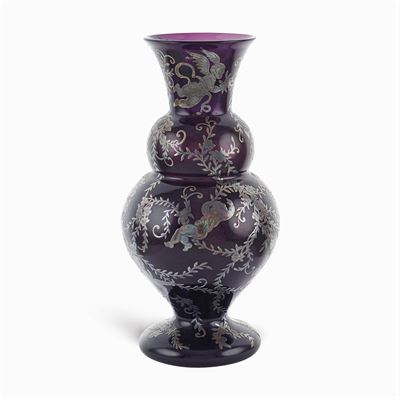 Vaso in Vetro e Argento