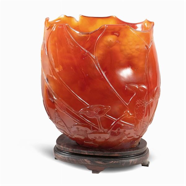 Variegated agate vase  (China, 20th century)  - Auction From Important Roman Collections - Colasanti Casa d'Aste