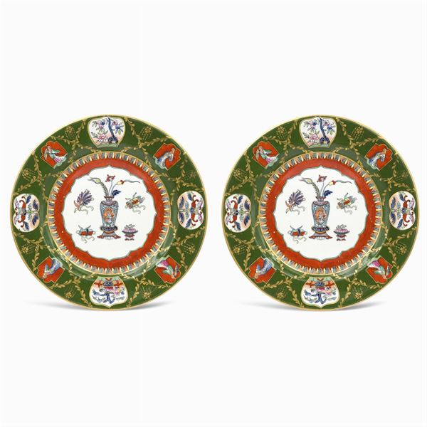 Pair of Mason's Ashworths Ironstone porcelain plates