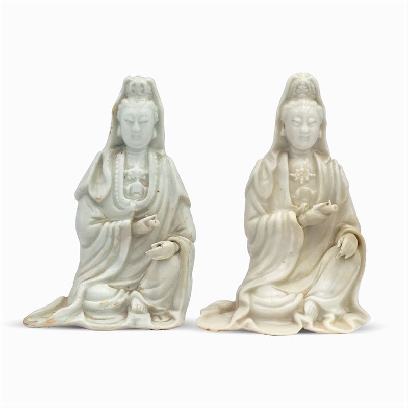 Due Guanyin in Porcellana Blanc De Chine