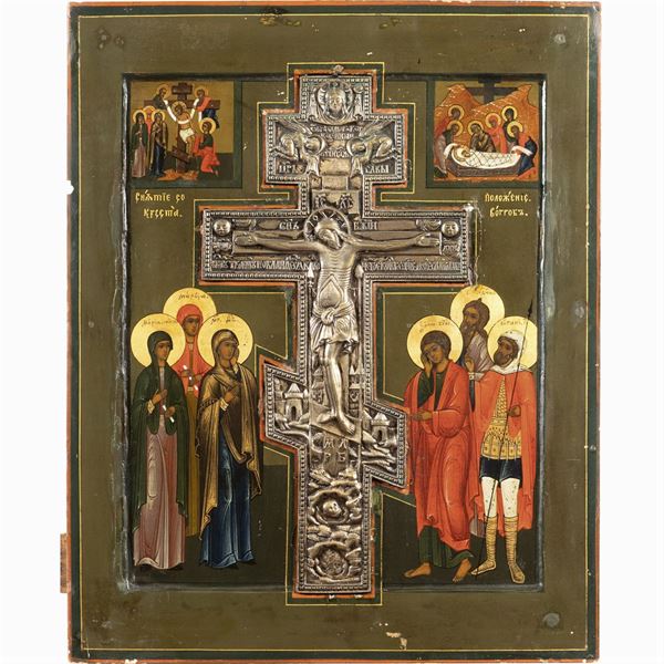 Icona raffigurante "La deposizione di Cristo dalla croce e nel sepolcro"