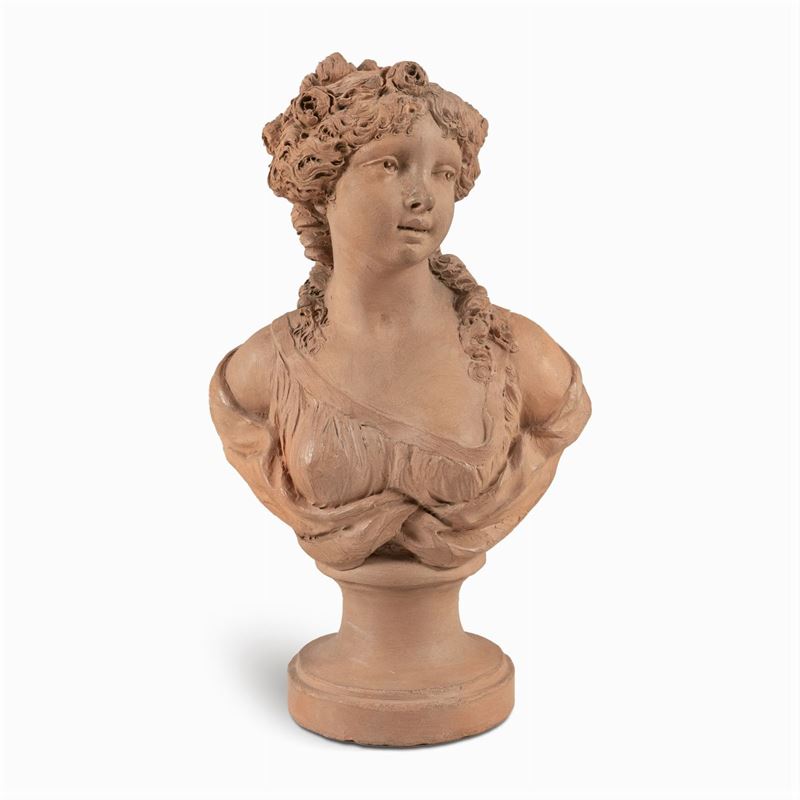 Busto in Terracotta Raffigurante Giovane Baccante