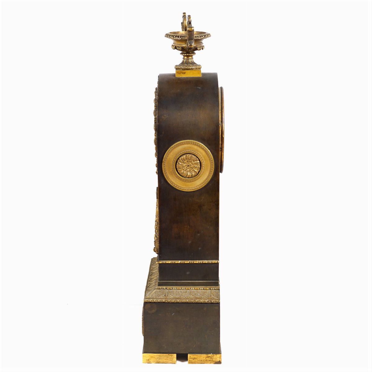 Orologio da Tavolo in Bronzo Dorato e Patinato