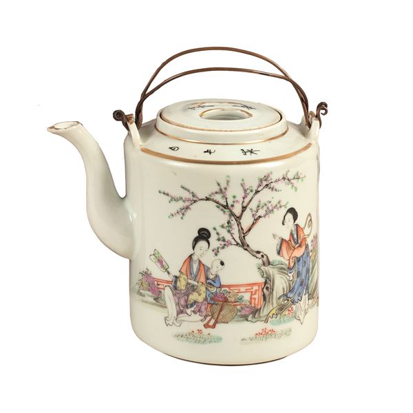 White porcelain teapot