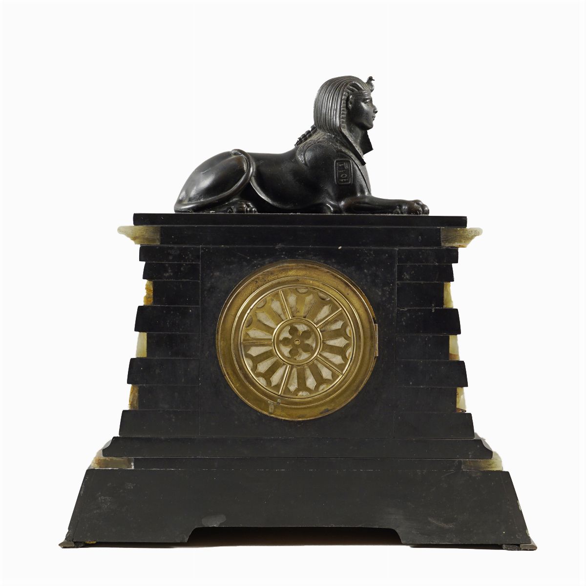 Orologio da Tavolo in Marmo e Bronzo