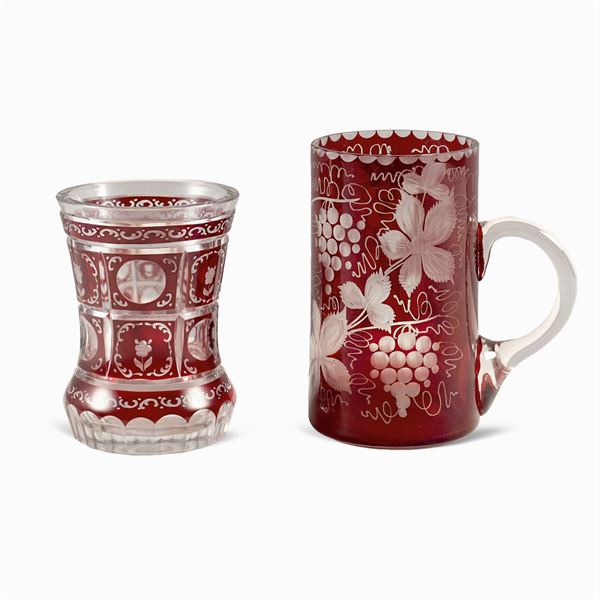 Two cut crystal glasses