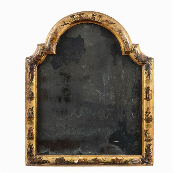 Lacquered wood table mirror