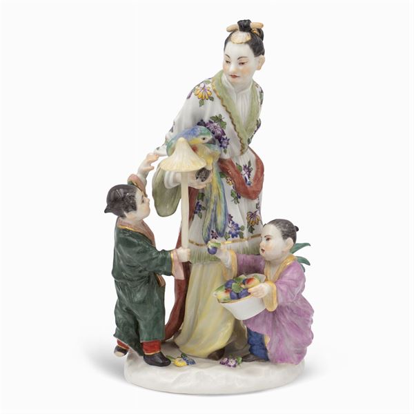 Meissen, polychrome porcelain group