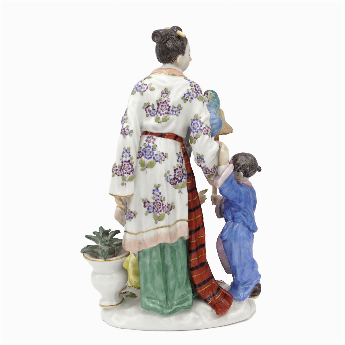 Meissen, Gruppo in Porcellana Policroma