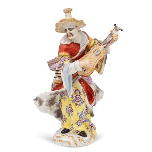Meissen, gruppo in porcellana policroma