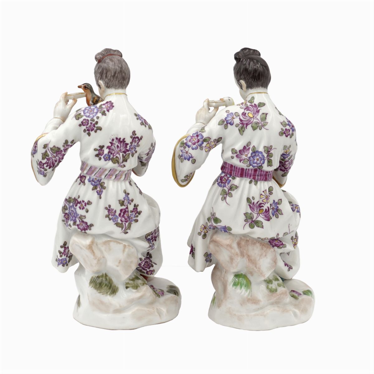 Meissen, Due Figure in Porcellana Policroma