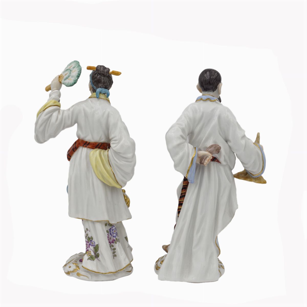 Meissen, Coppia di Figure in Porcellana Policroma