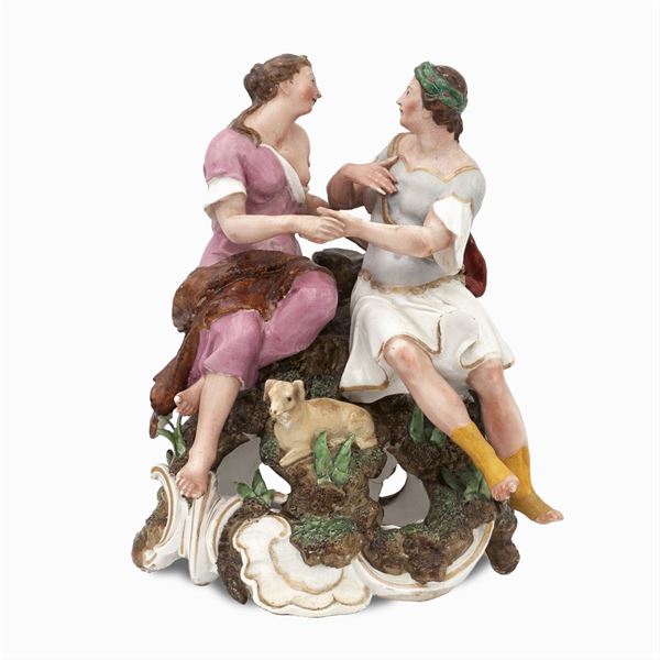 Polychrome porcelain group