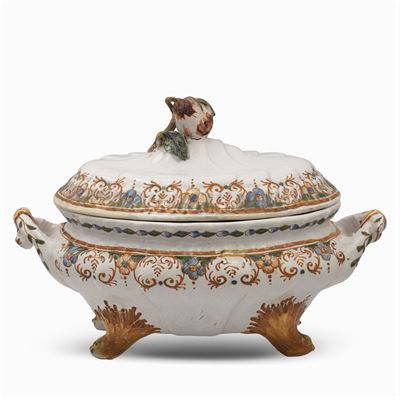 Zuppiera in Maiolica Policroma