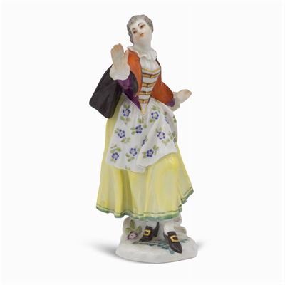Meissen, Figura in Porcellana Policroma