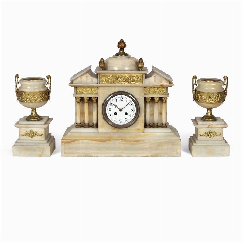 Trittico da Camino in Onice e Bronzo