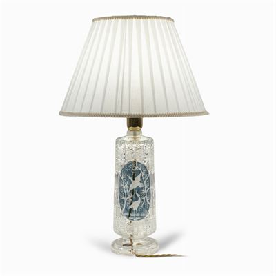 Lampada da Tavolo in Cristallo Molato ed Inciso