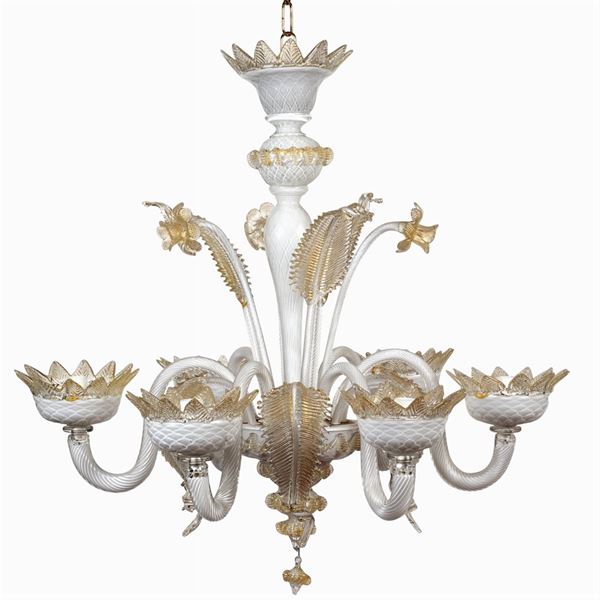 Lampadario in vetro di Murano, produzione Mazzucato
