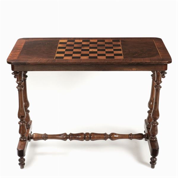 Mahogany and walnut table  (England, 19th century)  - Auction OLD MASTER AND 19TH CENTURY PAINTINGS - I - Colasanti Casa d'Aste