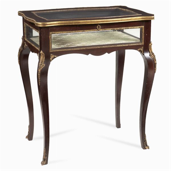 Mahogany and glass table