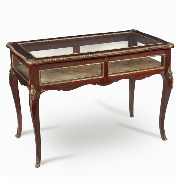 Mahogany and glass table