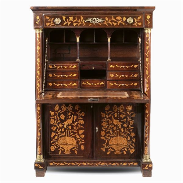 Mahogany secretaire  (Holland, 19th century)  - Auction OLD MASTER AND 19TH CENTURY PAINTINGS - I - Colasanti Casa d'Aste