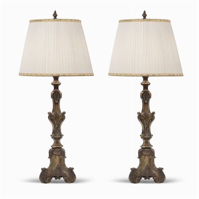 Coppia di Lampade in Bronzo