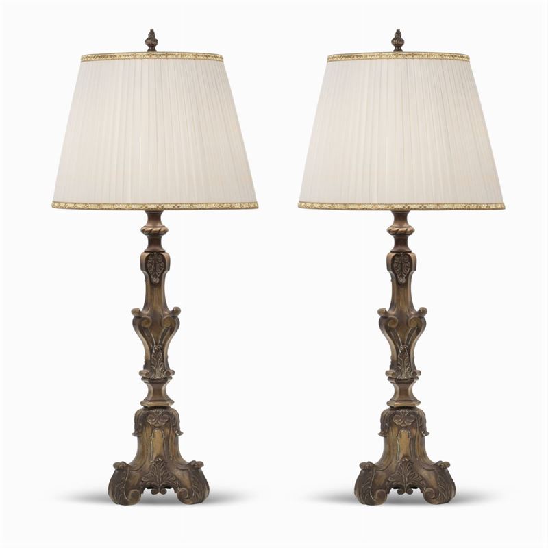 Coppia di Lampade in Bronzo