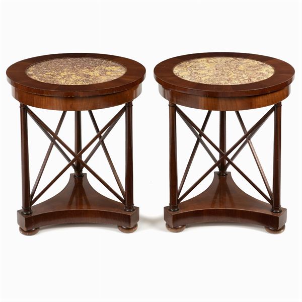 Pair of mahogany gueridons