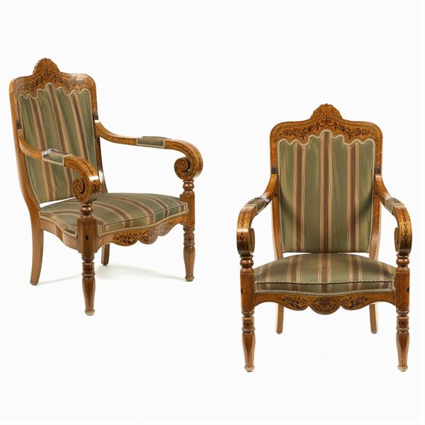 Coppia di poltrone Carlo X