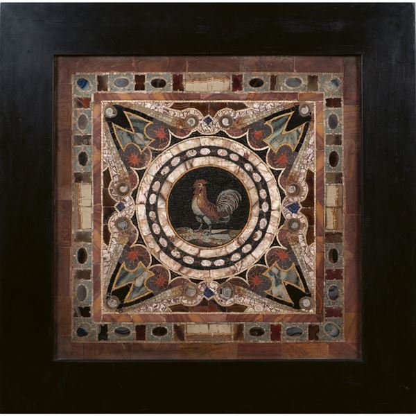 Polychrome marble panel