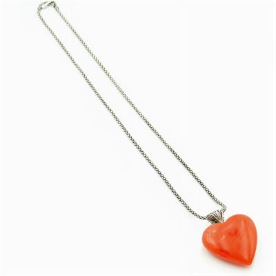 Pendente a Cuore in Corallo Rosa