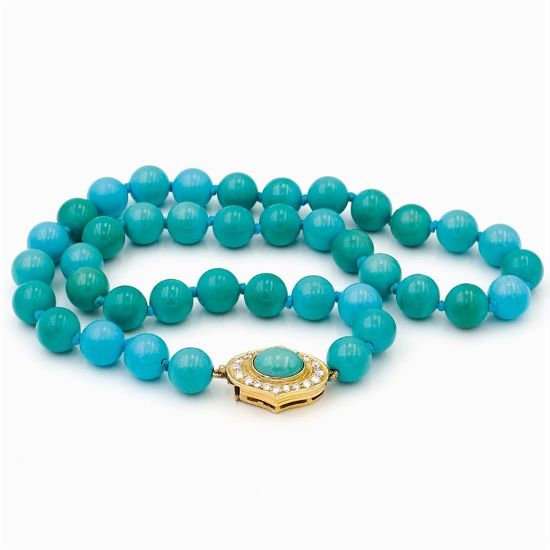 Collana Ad un Filo di Turchesi