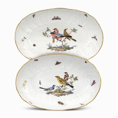 Meissen, Coppia di Raviere in Porcellana