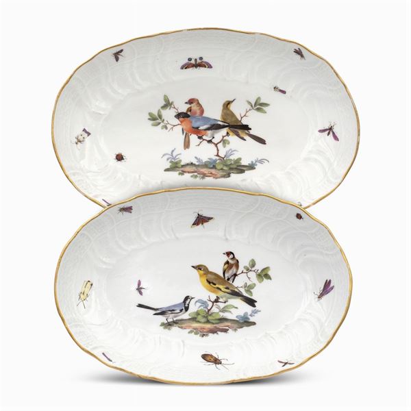Meissen, group of porcelain hors doeuvre plates