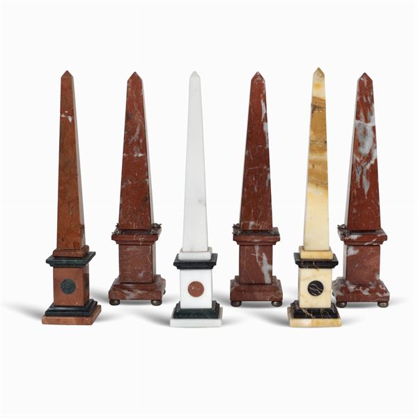 Collection of marble obelisks (6)