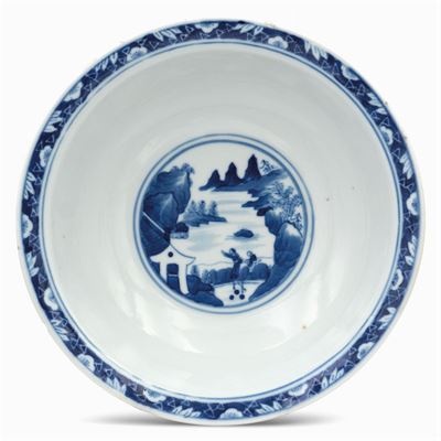 Bowl in Porcellana Bianca e Blu