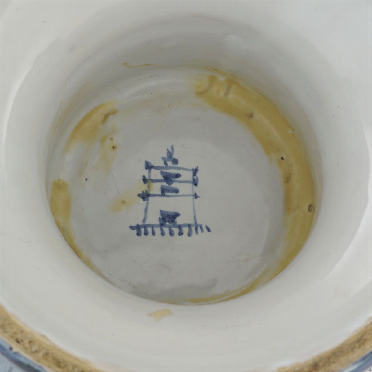 Vaso da Farmacia in Maiolica Bianca e Blu