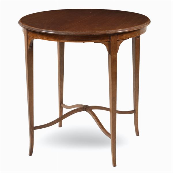Round mahogany table