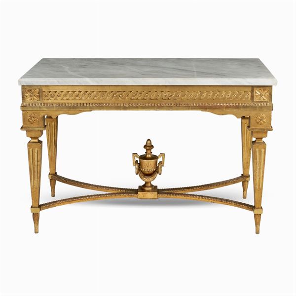 Gilt wood centerpiece table  (Italy, 20th century)  - Auction OLD MASTER AND 19TH CENTURY PAINTINGS - I - Colasanti Casa d'Aste