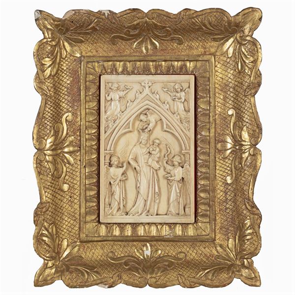 Rectangular bone plaque  (France, 19th century)  - Auction OLD MASTER AND 19TH CENTURY PAINTINGS - I - Colasanti Casa d'Aste