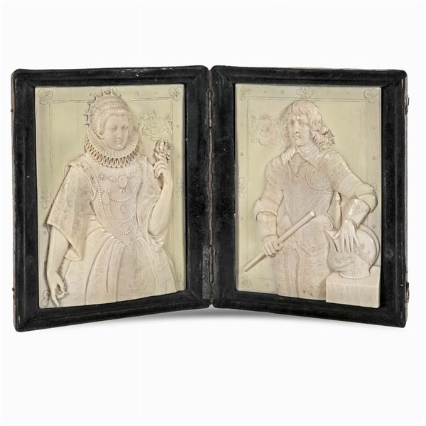 Pair of rectangular bone plaques